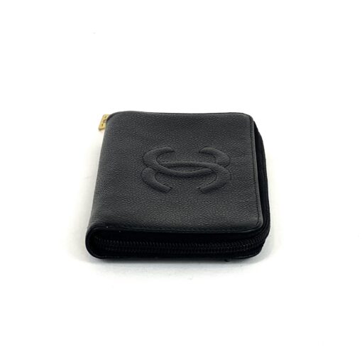 Chanel Black Leather Timeless Zippy Wallet 9