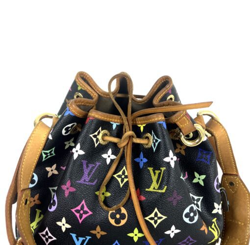 Louis Vuitton Monogram Multicolor Petit Noe Shoulder Bag Black 9