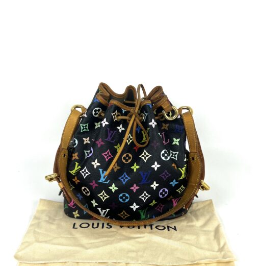 Louis Vuitton Monogram Multicolor Petit Noe Shoulder Bag Black 3