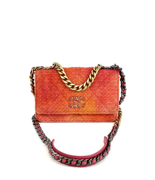 Chanel Quilted Pink Coral Tweed Crossbody Small