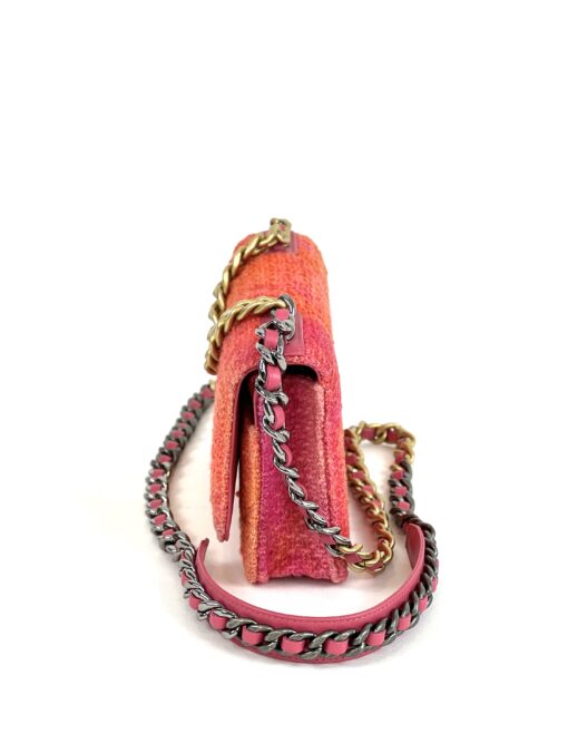 Chanel Quilted Pink Coral Tweed Crossbody Small - Image 18
