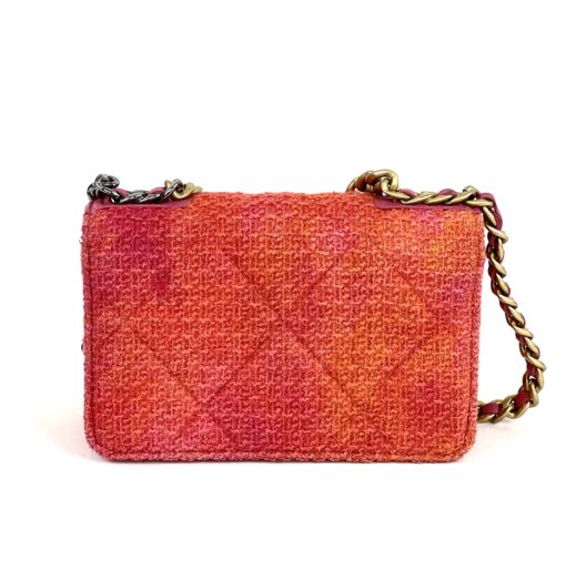 Chanel Quilted Pink Coral Tweed Crossbody Small - Image 35