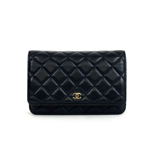 CHANEL Black Classic Wallet On Chain WOC Shoulder Bag Crossbody GHW 5