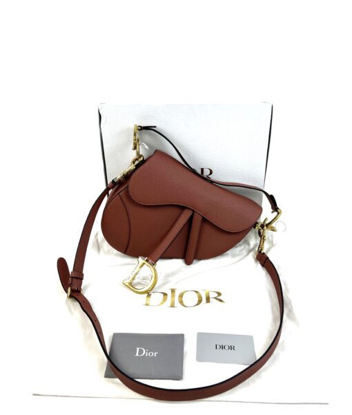 Christian Dior Limited Edition Rust Color Saddle Bag with Strap 18