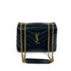 YSL Black Grained Leather Card Holder with Gold 12