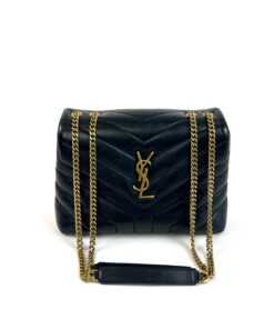 YSL Loulou Small Shoulder Bag in Quilted Leather Gold 25
