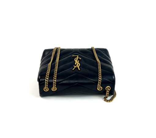 YSL Loulou Small Shoulder Bag in Quilted Leather Gold 15