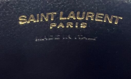 YSL Black Grained Leather Card Holder with Gold 9
