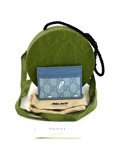 Gucci x Palace Limited Collaboration Blue Card Holder - Image 2