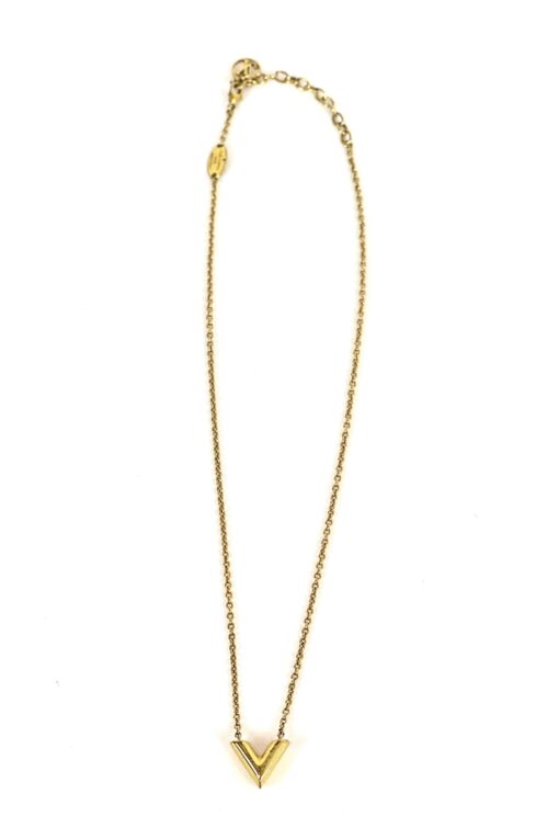 Louis Vuitton Gold V Essential Necklace 3