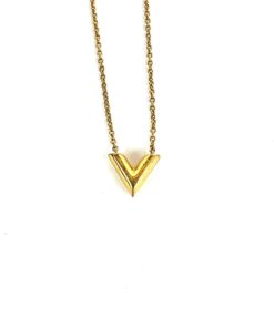 Louis Vuitton Gold V Essential Necklace 7