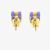 Hermes Mini Pop H Earrings Lilas Purple Gold 5