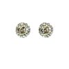 Chanel Crystal Ball Silver Stud Earrings with Gold CC