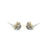 Chanel Crystal Ball Silver Stud Earrings with Gold CC 4