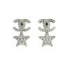 Chanel Crystal Ball Silver Stud Earrings with Gold CC 11