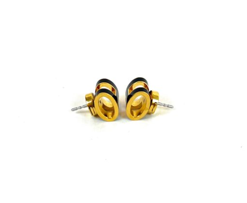 Hermes H Necklace and Pop Earrings Set in Black/Gold - Image 12
