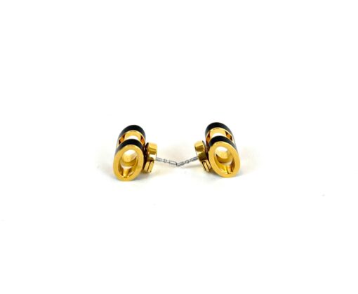 Hermes H Necklace and Pop Earrings Set in Black/Gold - Image 11
