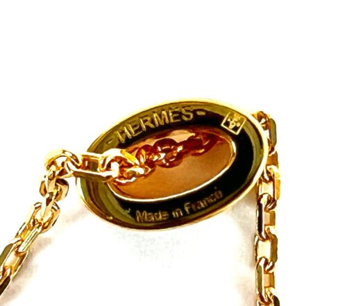 Hermes H Necklace and Pop Earrings Set in Black/Gold - Image 10