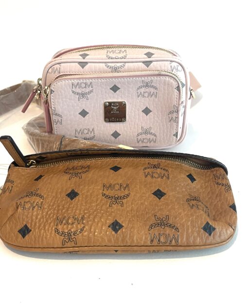 Bundle – Pink MCM Small Pink Aren Crossbody and MCM Visetos Cognac Crossbody