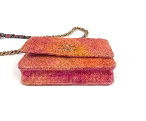 Chanel Quilted Pink Coral Tweed Crossbody Small - Image 8