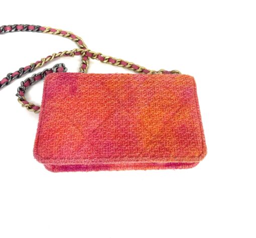 Chanel Quilted Pink Coral Tweed Crossbody Small - Image 11