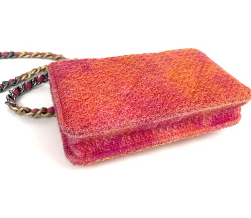 Chanel Quilted Pink Coral Tweed Crossbody Small - Image 20