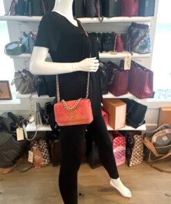 Chanel Quilted Pink Coral Tweed Crossbody 2