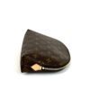 Angled view of the pouch resting on one end