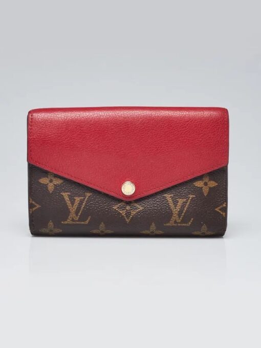 Bundle Louis Vuitton Leopard Felicie and LV Pallas Compact Monogram Red Wallet 2