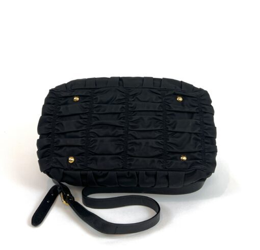 Prada Tessuto Gaufre Nylon Small Black Satchel Handbag 10