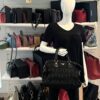 Prada Tessuto Gaufre Nylon Small Black Satchel Handbag 2