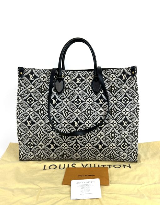 Louis Vuitton Onthego GM Jacquard Since 1854 Grey Shoulder Tote Bag 4