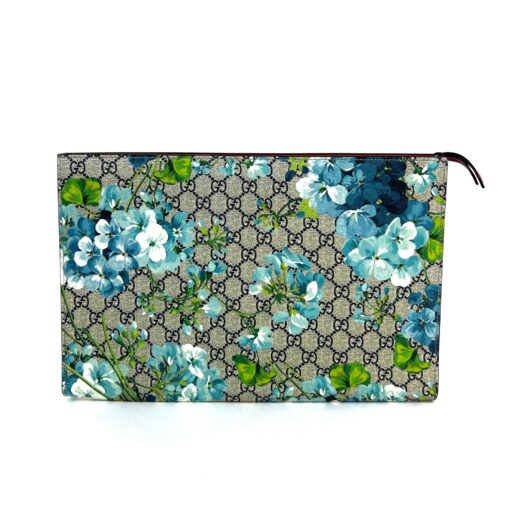 Gucci Blue Blooms Large Tablet Documents Holder Clutch 3