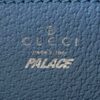 Gucci X PALACE Supreme Monogram Palace Textured Dollar Calfskin Shoulder Bag Blue 15
