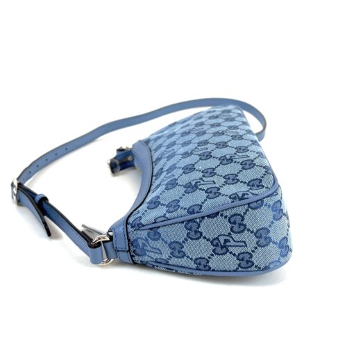 Gucci X PALACE Supreme Monogram Palace Textured Dollar Calfskin Shoulder Bag Blue 10