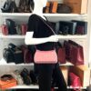 Gucci X PALACE Supreme Monogram Palace Textured Dollar Calfskin Shoulder Bag Pink Pale Rose 2