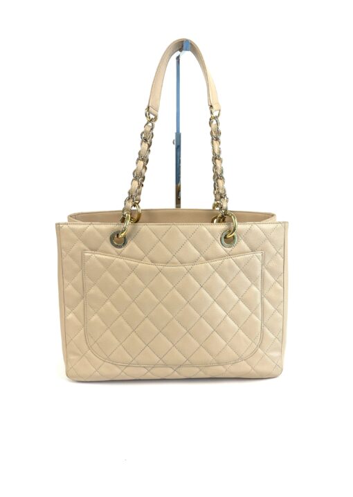 Chanel Caviar Quilted Grand Shopping Tote GST Beige Clair Gold 3