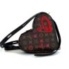 Rear view showing the red heart outline on the canvas