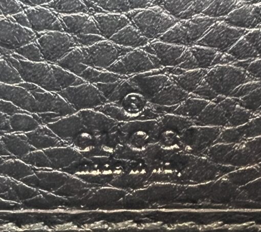 Gucci Pebbled Calfskin Studded Soho Disco Zippy Black Wallet 10