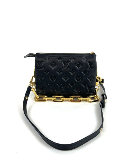 Louis Vuitton Lambskin Embossed Monogram Coussin BB Black Crossbody