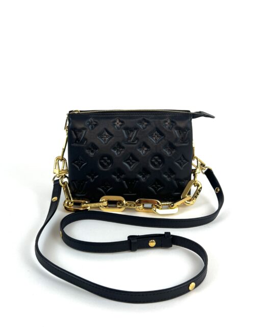 Louis Vuitton Lambskin Embossed Monogram Coussin BB Black Crossbody 6