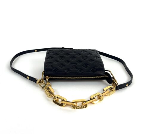 Louis Vuitton Lambskin Embossed Monogram Coussin BB Black Crossbody 9