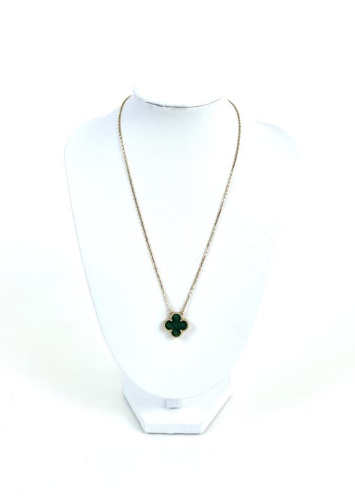 Van Cleef & Arpels Vintage Alhambra 18K Yellow Gold Pendant Malachite - Image 13