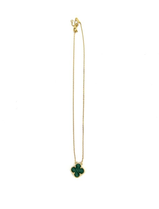 Van Cleef & Arpels Vintage Alhambra 18K Yellow Gold Pendant Malachite - Image 4