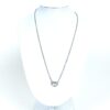 Cartier C Heart Diamond Ladies Necklace 18K White Gold 17