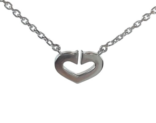 Cartier C Heart Diamond Ladies Necklace 18K White Gold - Image 10