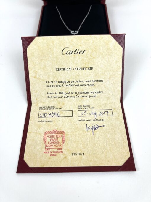 Cartier C Heart Diamond Ladies Necklace 18K White Gold - Image 8