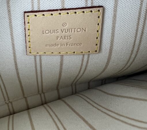 Louis Vuitton Damier Azur Canvas Neverfull MM Pochette Clutch Beige 9