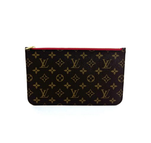 Louis Vuitton Monogram Canvas Neverfull Pochette Clutch Cherry 2