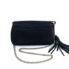 back view of the bag with the chain strap laid out